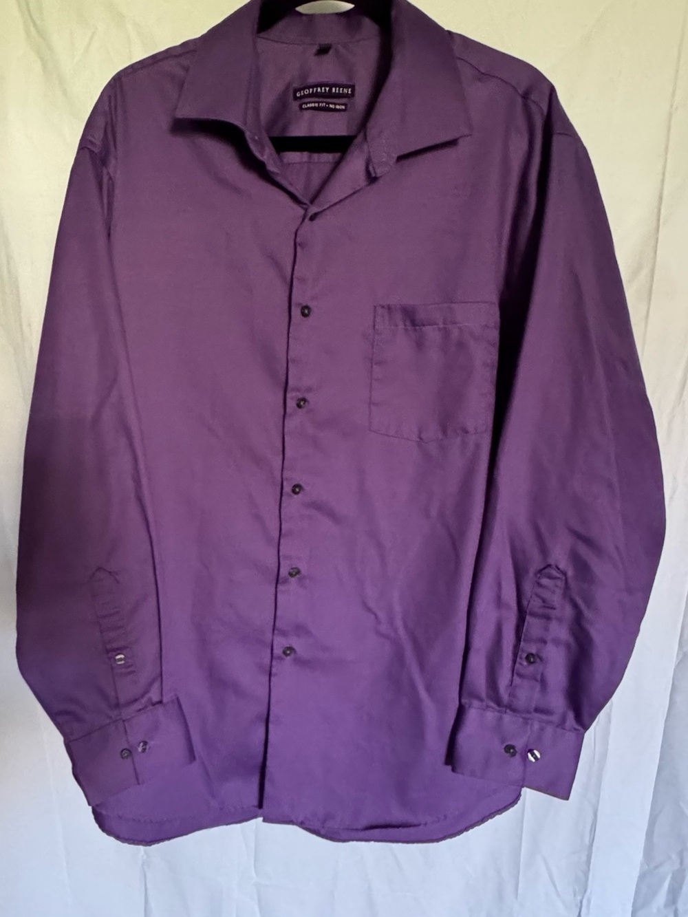 Geoffrey Beene Purple Men's Dress Shirt Neck Size 17.5
